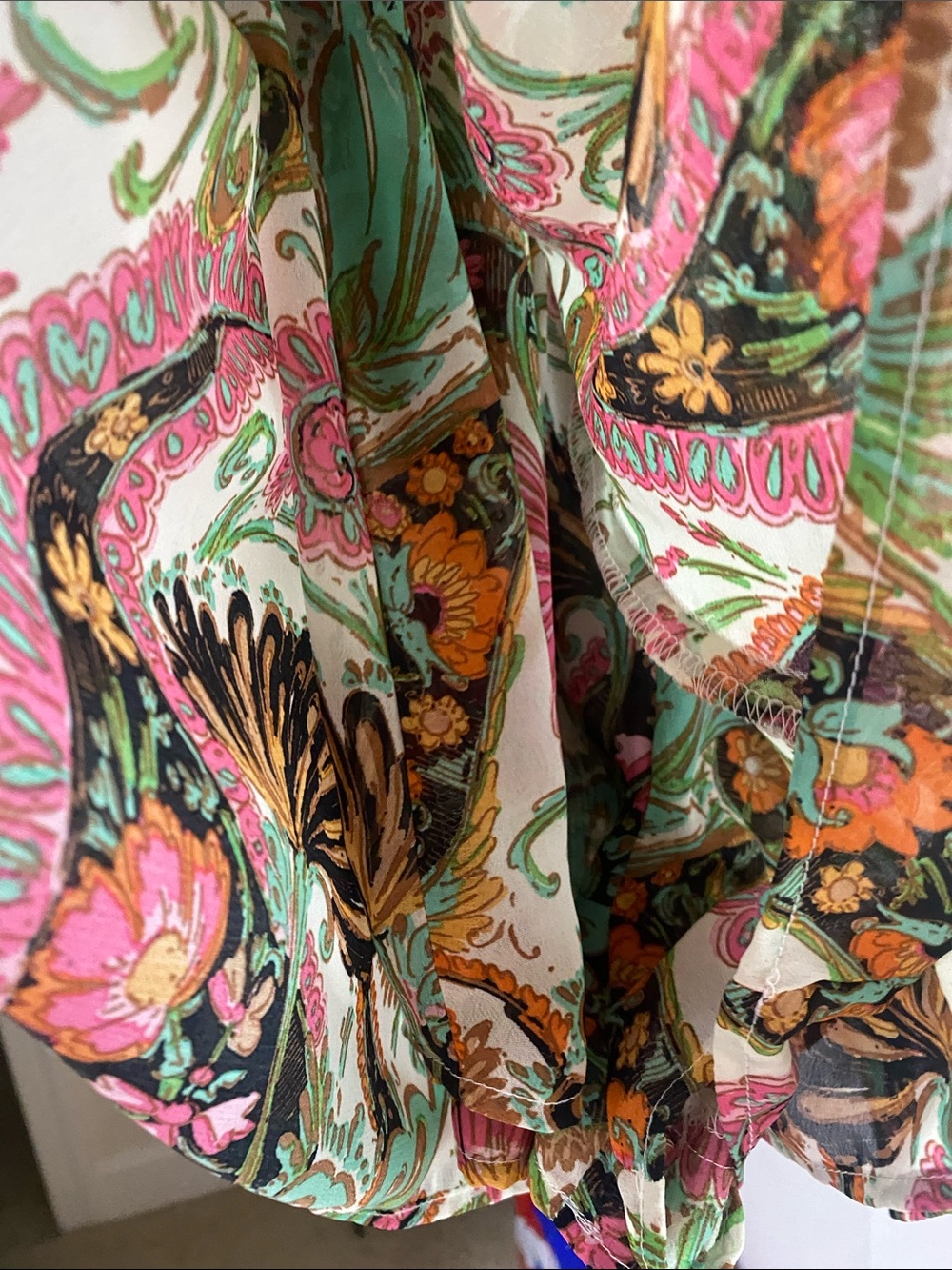 NWT Show Me Your MuMu Rowdy Ladies Green Pink Paisley Jumpsuit Romper Sz M - Picture 4 of 14